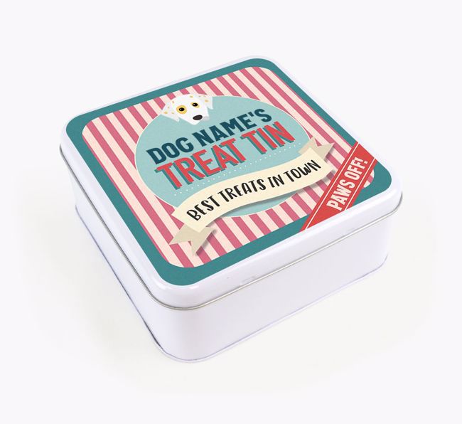 'Best Treats in Town' Square Tin for your {breedFullName}